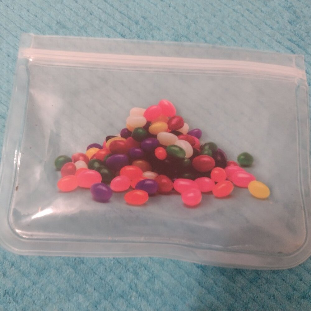 NEW Reuseable snack back w/ jelly bean graphic